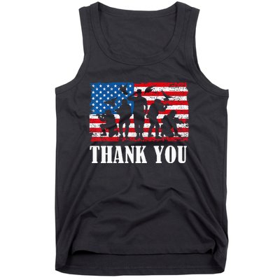 Thank You! Veterans Day & Memorial Day Partiotic Military Tank Top