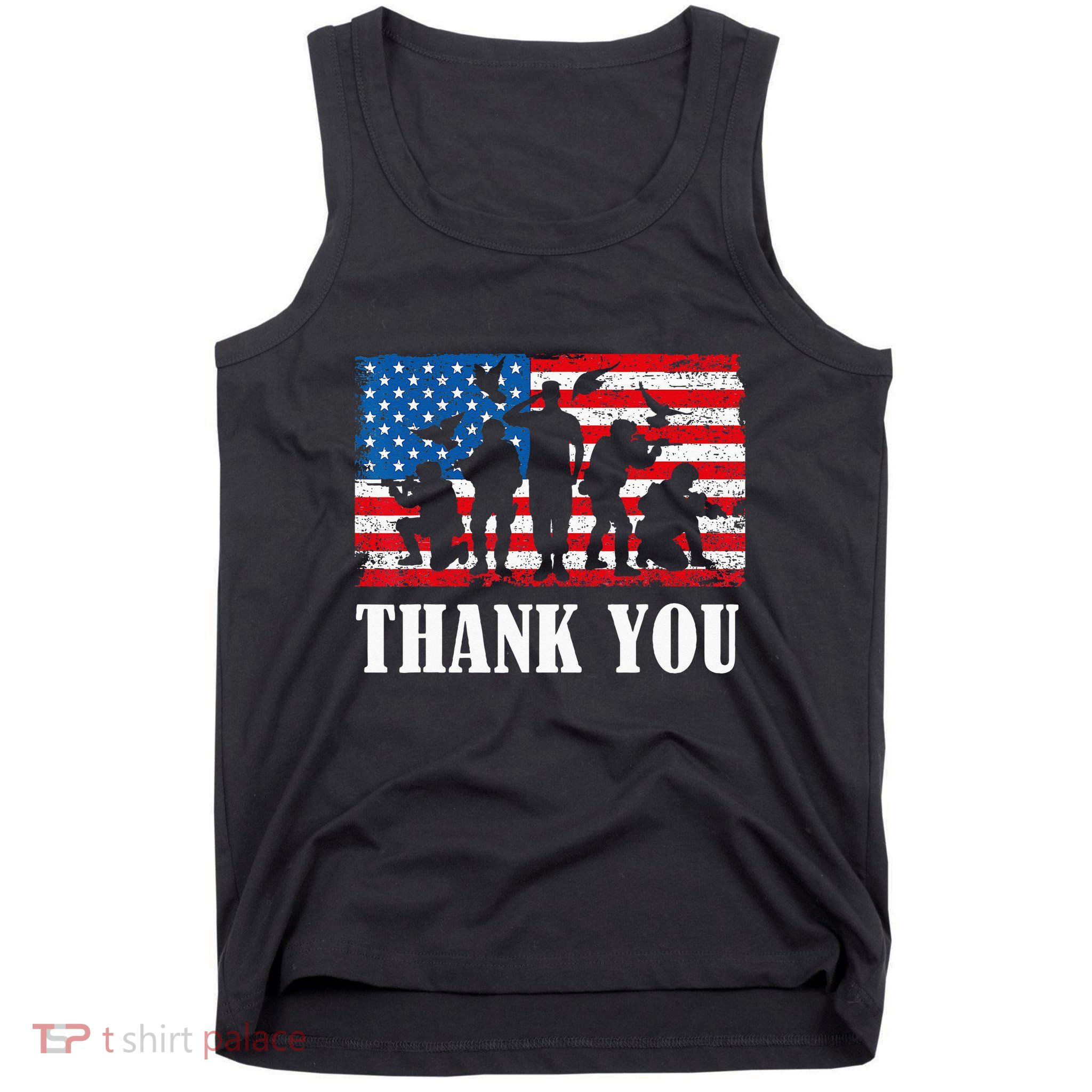 Thank You! Veterans Day & Memorial Day Partiotic Military Tank Top