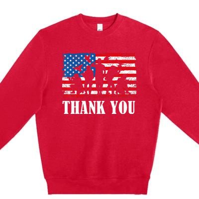 Thank You! Veterans Day & Memorial Day Partiotic Military Premium Crewneck Sweatshirt