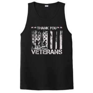 Thank You Veterans Memorial Day American Flag Great Gift PosiCharge Competitor Tank