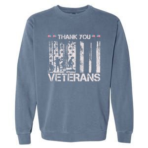 Thank You Veterans Memorial Day American Flag Great Gift Garment-Dyed Sweatshirt