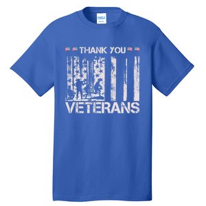 Thank You Veterans Memorial Day American Flag Great Gift Tall T-Shirt