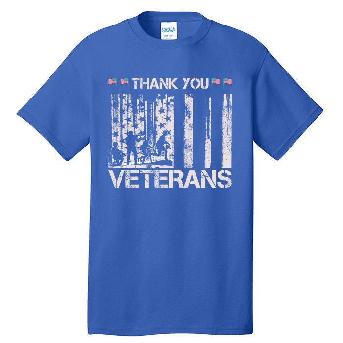 Thank You Veterans Memorial Day American Flag Great Gift Tall T-Shirt