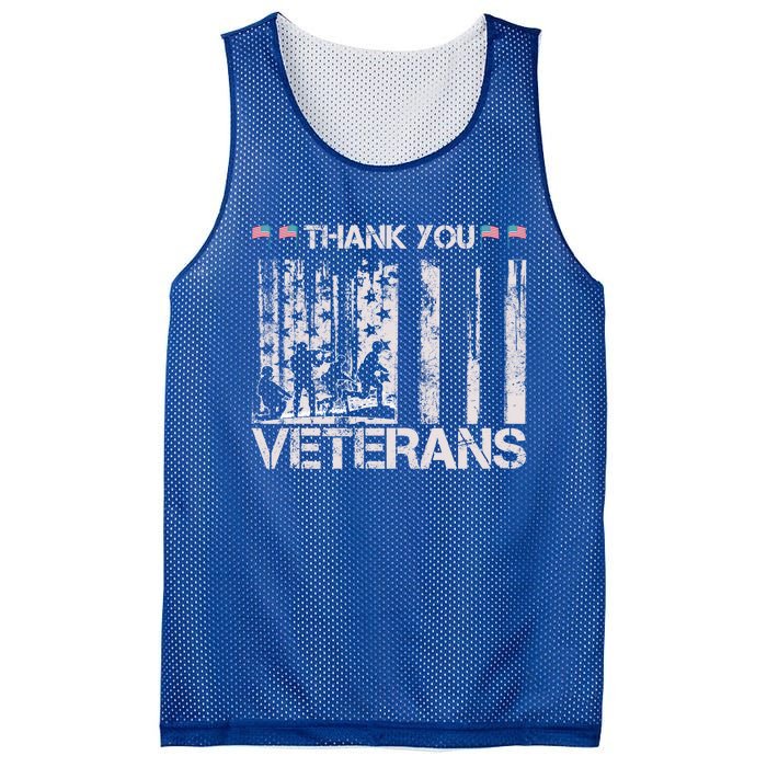 Thank You Veterans Memorial Day American Flag Great Gift Mesh Reversible Basketball Jersey Tank