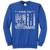 Thank You Veterans Memorial Day American Flag Great Gift Tall Sweatshirt