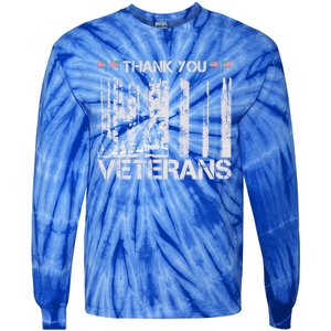 Thank You Veterans Memorial Day American Flag Great Gift Tie-Dye Long Sleeve Shirt