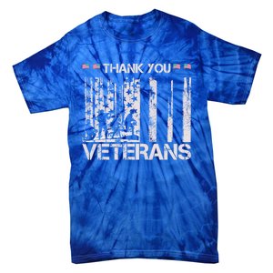 Thank You Veterans Memorial Day American Flag Great Gift Tie-Dye T-Shirt