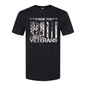 Thank You Veterans Memorial Day American Flag Great Gift Softstyle CVC T-Shirt