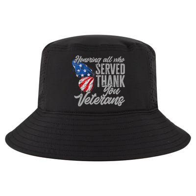 Thank You Veterans Day Honoring All Who Served Butterfly Cool Comfort Performance Bucket Hat