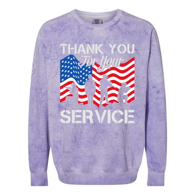 Thank You Veterans For Your Service Veterans Day Colorblast Crewneck Sweatshirt