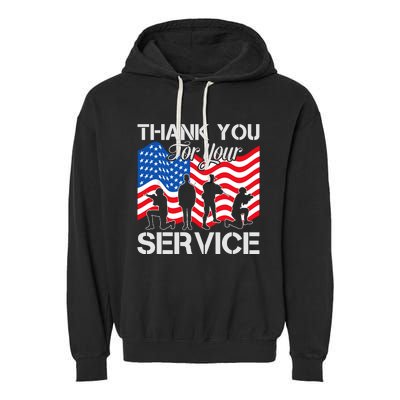 Thank You Veterans For Your Service Veterans Day Garment-Dyed Fleece Hoodie