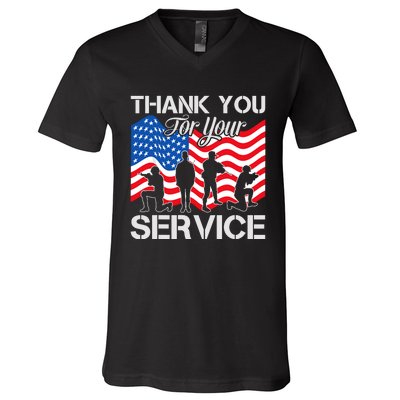 Thank You Veterans For Your Service Veterans Day V-Neck T-Shirt