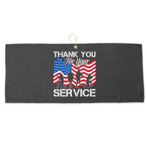 Thank You Veterans For Your Service Veterans Day Large Microfiber Waffle Golf Towel