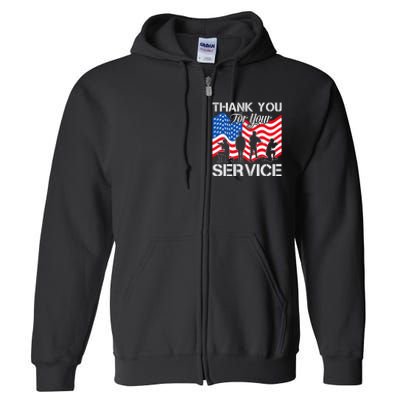 Thank You Veterans For Your Service Veterans Day Full Zip Hoodie