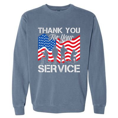 Thank You Veterans For Your Service Veterans Day Garment-Dyed Sweatshirt