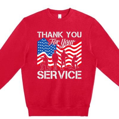 Thank You Veterans For Your Service Veterans Day Premium Crewneck Sweatshirt