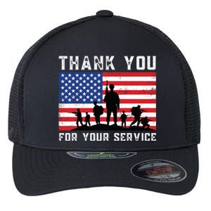 Thank You Veterans For Your Service Veterans Day Flexfit Unipanel Trucker Cap