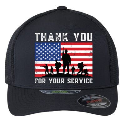 Thank You Veterans For Your Service Veterans Day Flexfit Unipanel Trucker Cap