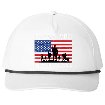 Thank You Veterans For Your Service Veterans Day Snapback Five-Panel Rope Hat