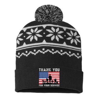 Thank You Veterans For Your Service Veterans Day USA-Made Snowflake Beanie