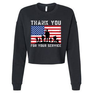 Thank You Veterans For Your Service Veterans Day Cropped Pullover Crew