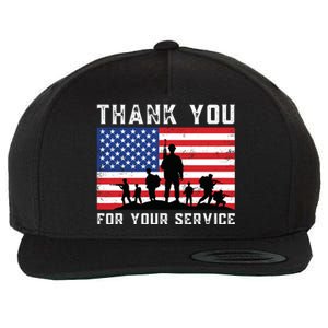 Thank You Veterans For Your Service Veterans Day Wool Snapback Cap