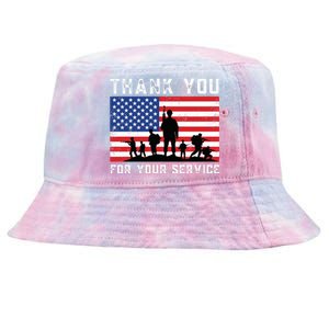 Thank You Veterans For Your Service Veterans Day Tie-Dyed Bucket Hat