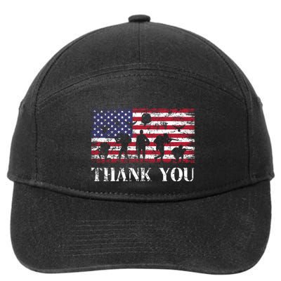 Thank You! Veterans Day And Memorial Day Partiotic Military Gift 7-Panel Snapback Hat