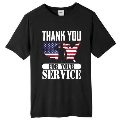 Thank You Veterans For Your Service Veterans Day Tall Fusion ChromaSoft Performance T-Shirt