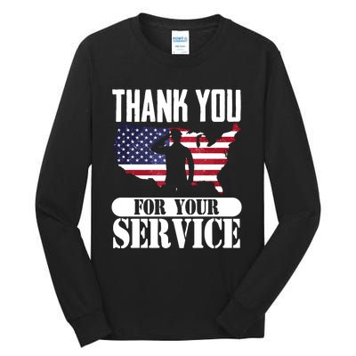 Thank You Veterans For Your Service Veterans Day Tall Long Sleeve T-Shirt