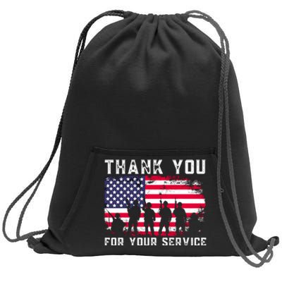 Thank You Veterans For Your Service Veterans Day Sweatshirt Cinch Pack Bag