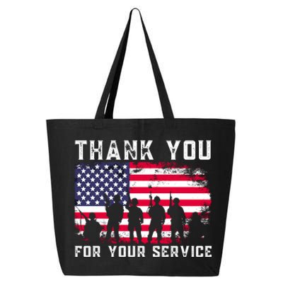 Thank You Veterans For Your Service Veterans Day 25L Jumbo Tote