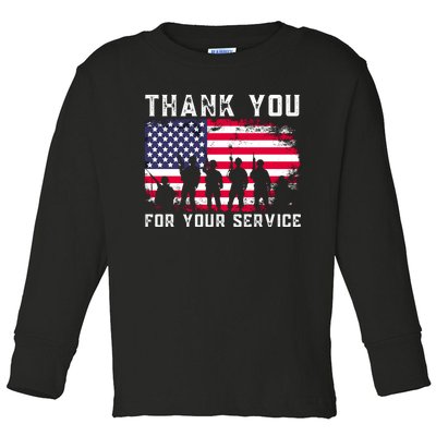 Thank You Veterans For Your Service Veterans Day Toddler Long Sleeve Shirt