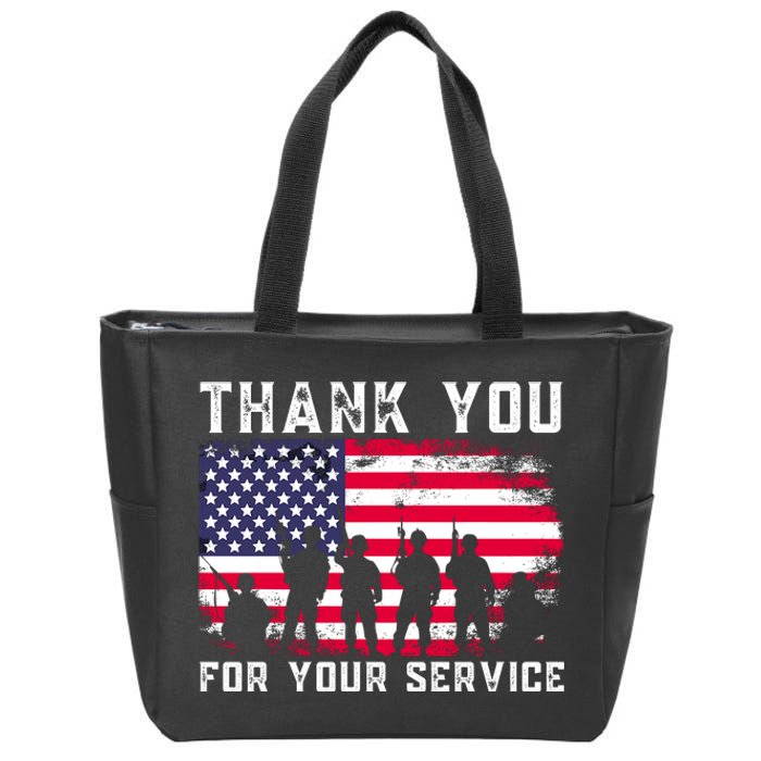 Thank You Veterans For Your Service Veterans Day Zip Tote Bag