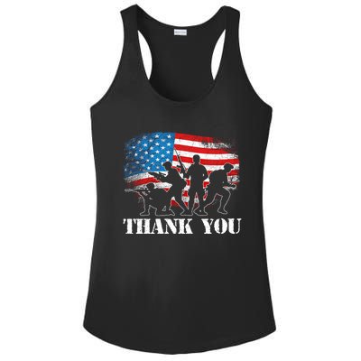 Thank You! Veterans Day And Memorial Day Partiotic Military Gift Ladies PosiCharge Competitor Racerback Tank