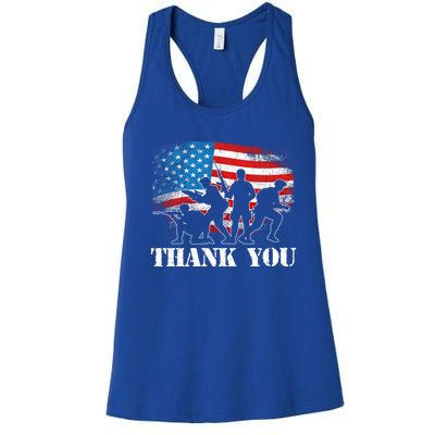 Thank You! Veterans Day And Memorial Day Partiotic Military Gift Women's Racerback Tank