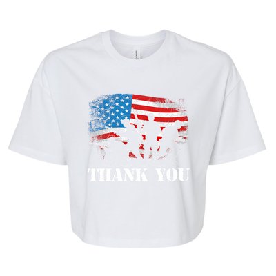 Thank You! Veterans Day And Memorial Day Partiotic Military Gift Bella+Canvas Jersey Crop Tee