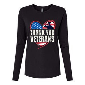 Thank You Veterans Day Memorial Day Partiotic Military Usa Womens Cotton Relaxed Long Sleeve T-Shirt