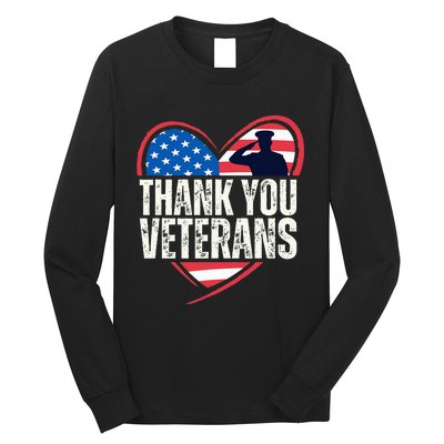 Thank You Veterans Day Memorial Day Partiotic Military Usa Long Sleeve Shirt