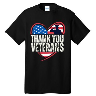 Thank You Veterans Day Memorial Day Partiotic Military Usa Tall T-Shirt