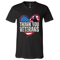 Thank You Veterans Day Memorial Day Partiotic Military Usa V-Neck T-Shirt