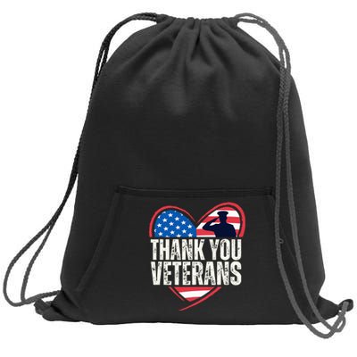 Thank You Veterans Day Memorial Day Partiotic Military Usa Sweatshirt Cinch Pack Bag