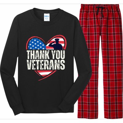 Thank You Veterans Day Memorial Day Partiotic Military Usa Long Sleeve Pajama Set