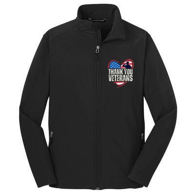 Thank You Veterans Day Memorial Day Partiotic Military Usa Core Soft Shell Jacket