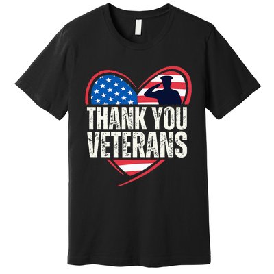 Thank You Veterans Day Memorial Day Partiotic Military Usa Premium T-Shirt