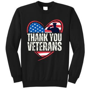 Thank You Veterans Day Memorial Day Partiotic Military Usa Tall Sweatshirt