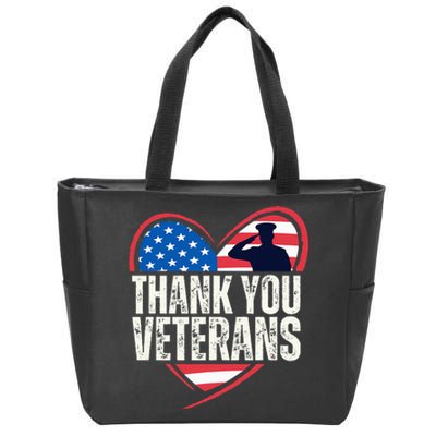 Thank You Veterans Day Memorial Day Partiotic Military Usa Zip Tote Bag