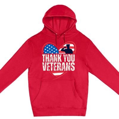 Thank You Veterans Day Memorial Day Partiotic Military Usa Premium Pullover Hoodie