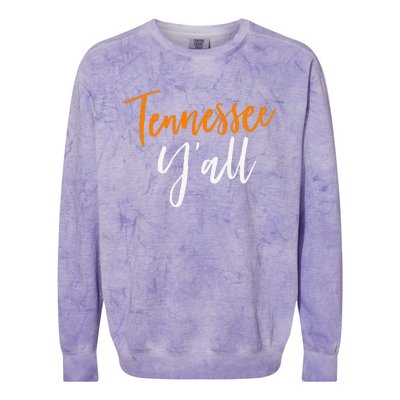 Tennessee YAll Vintage Fall Southern Cute Sports Gift Colorblast Crewneck Sweatshirt