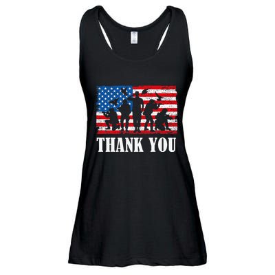 Thank You! Veterans Day & Memorial Day Partiotic Military Ladies Essential Flowy Tank